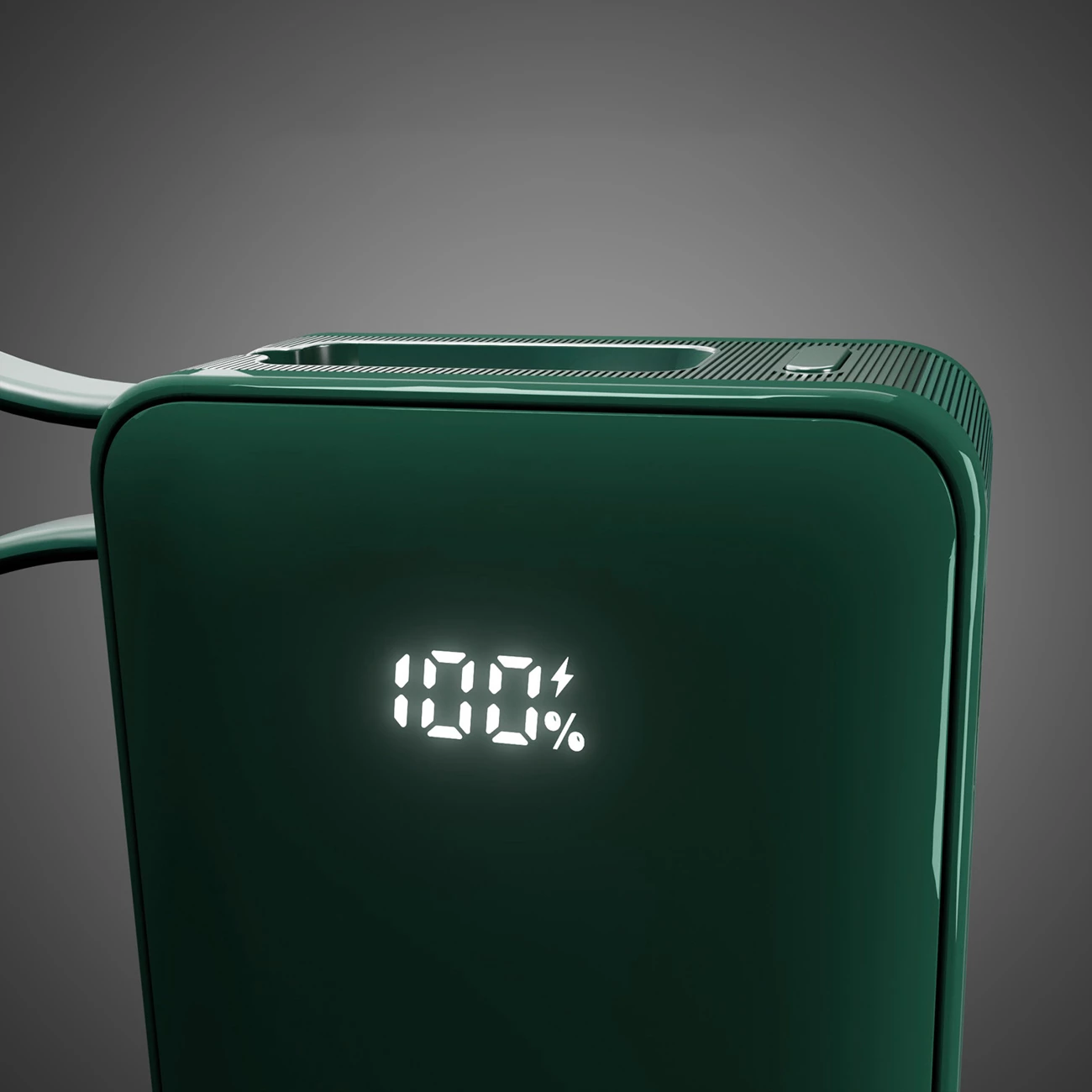 Powerbank SBS 10000 mAh 20W me kabllo USB-C të integruar dhe ekran digjital, e gjelbër