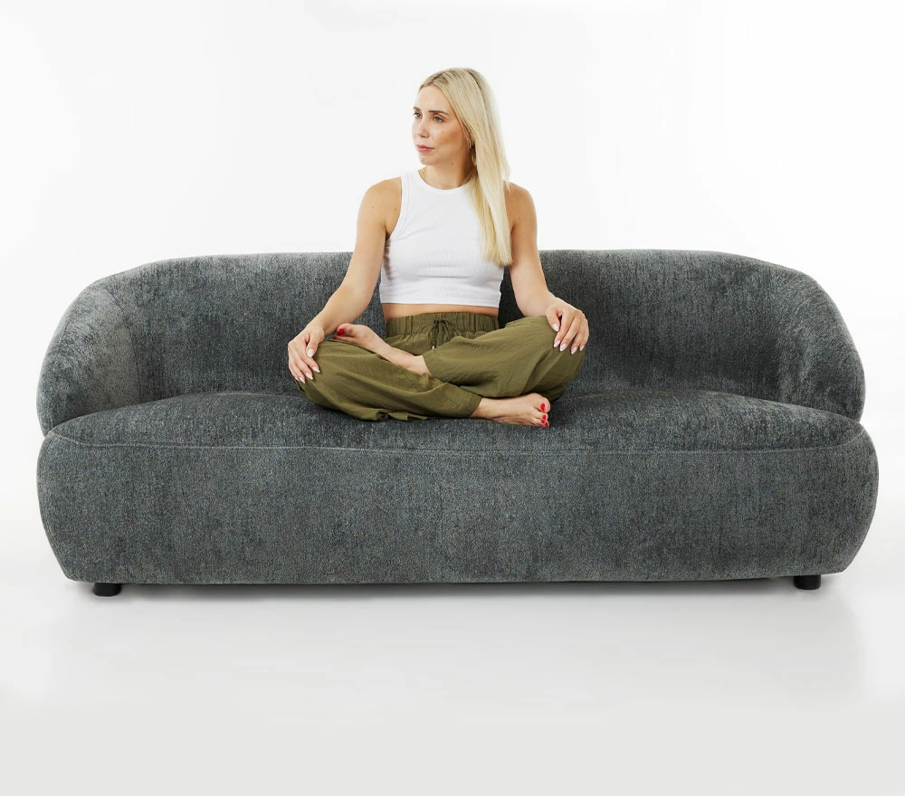 Divan Boomerang treshe, ngjyrë blu petrol-kafe, 193x80x72