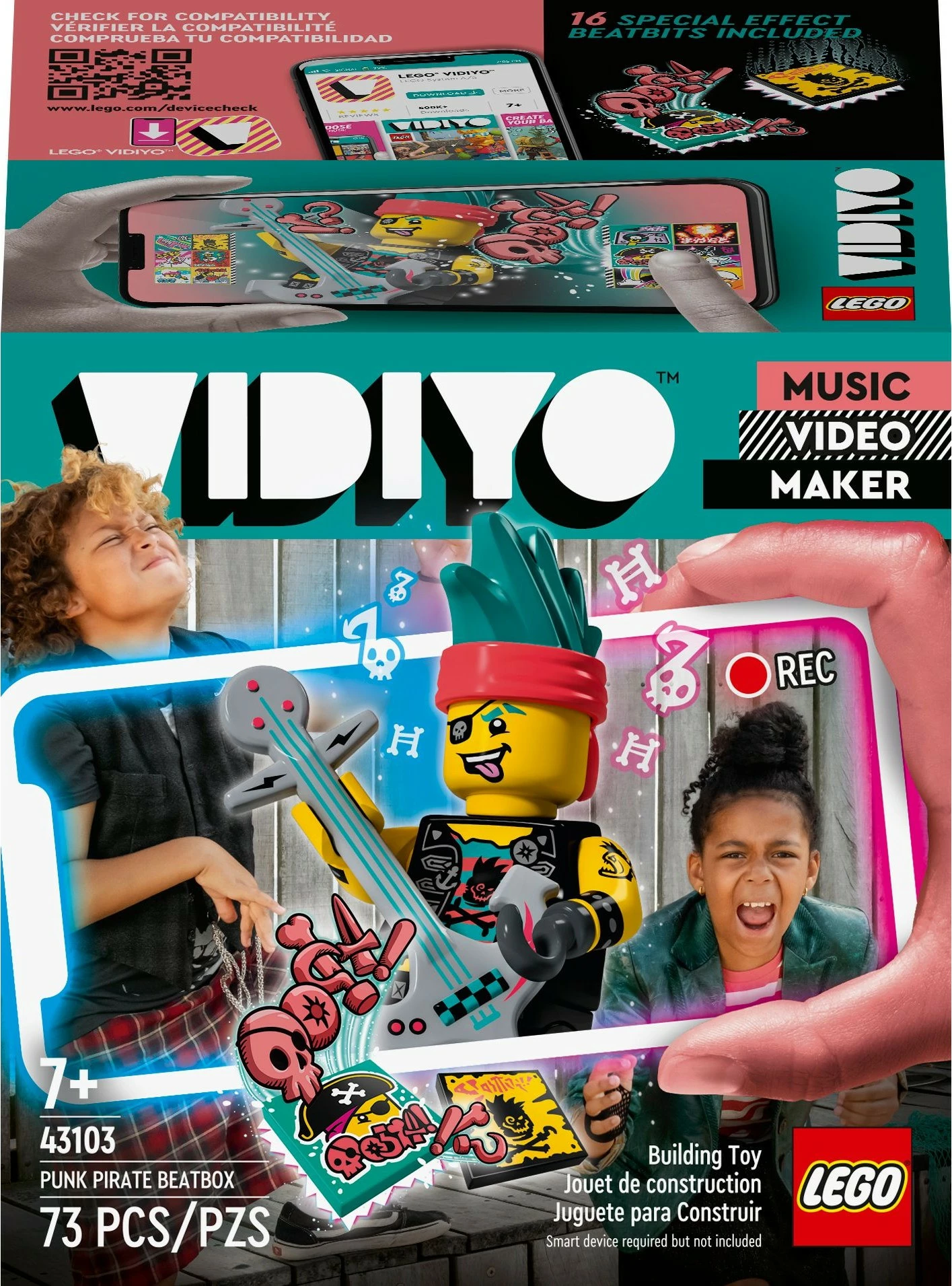 Set ndërtimi LEGO VIDIYO Punk Pirate BeatBox, 73 pjesë, shumëngjyrësh