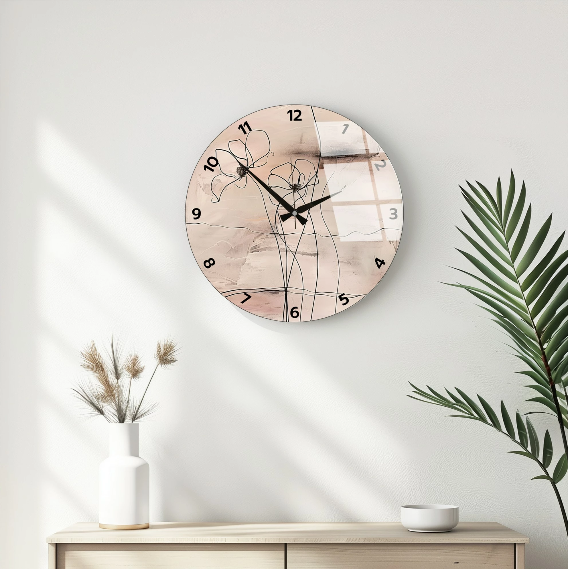 Orë muri dekorative prej qelqi, Wallity Huhu343, 40x40cm