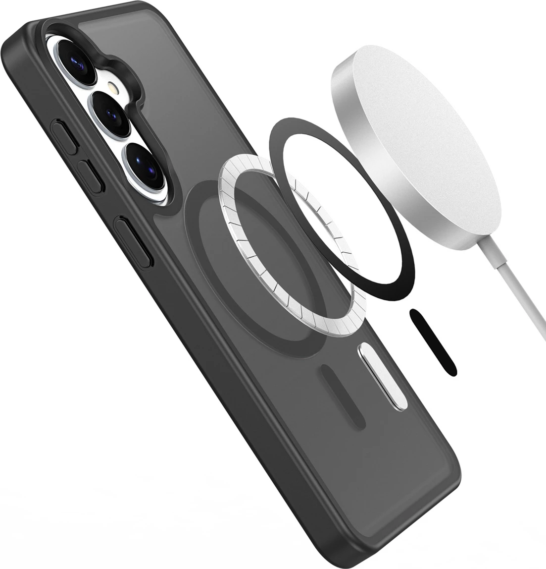Mbështjellës Dux Ducis Yind për Samsung Galaxy S26, kompatibil me MagSafe (38 magnete), PC+TPU, i zi