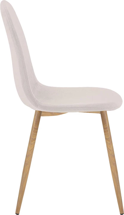 Set tavolinë me karrige Bella-Natali, MDF i bardhë, këmbë natyrale, 120x80x76cm, 5 copë