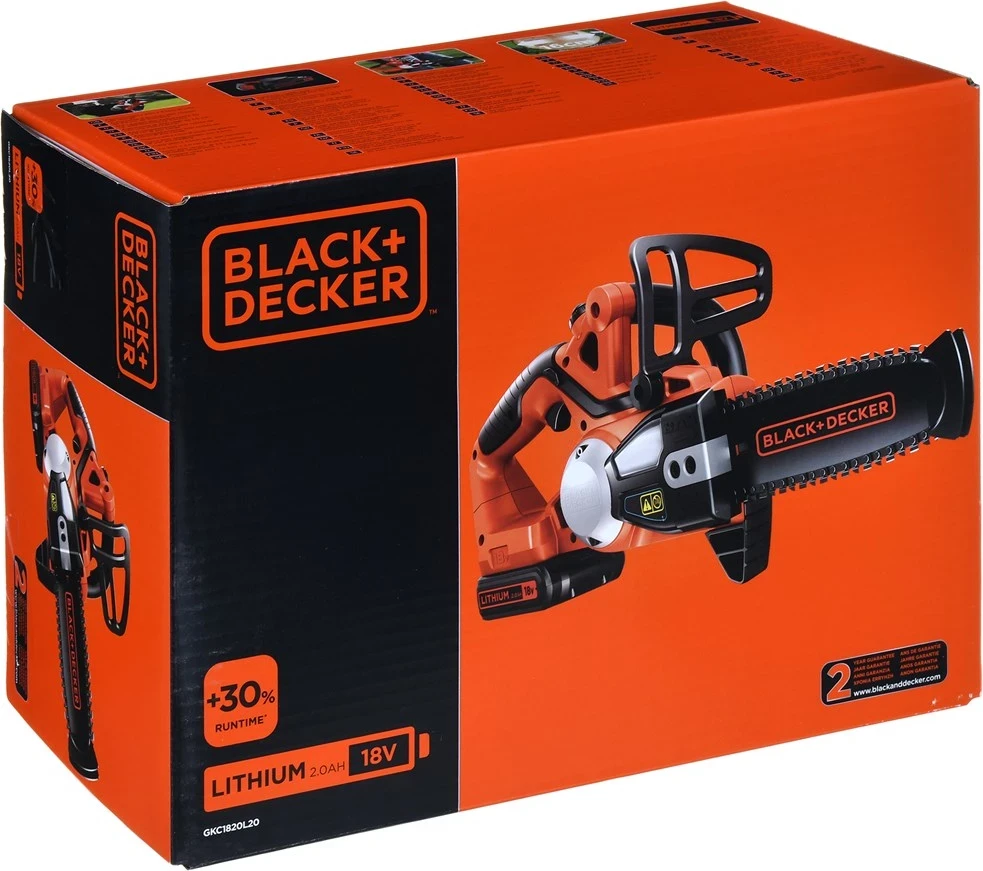 Sharrë me bateri Black & Decker GKC1820L20, e zezë dhe portokalli