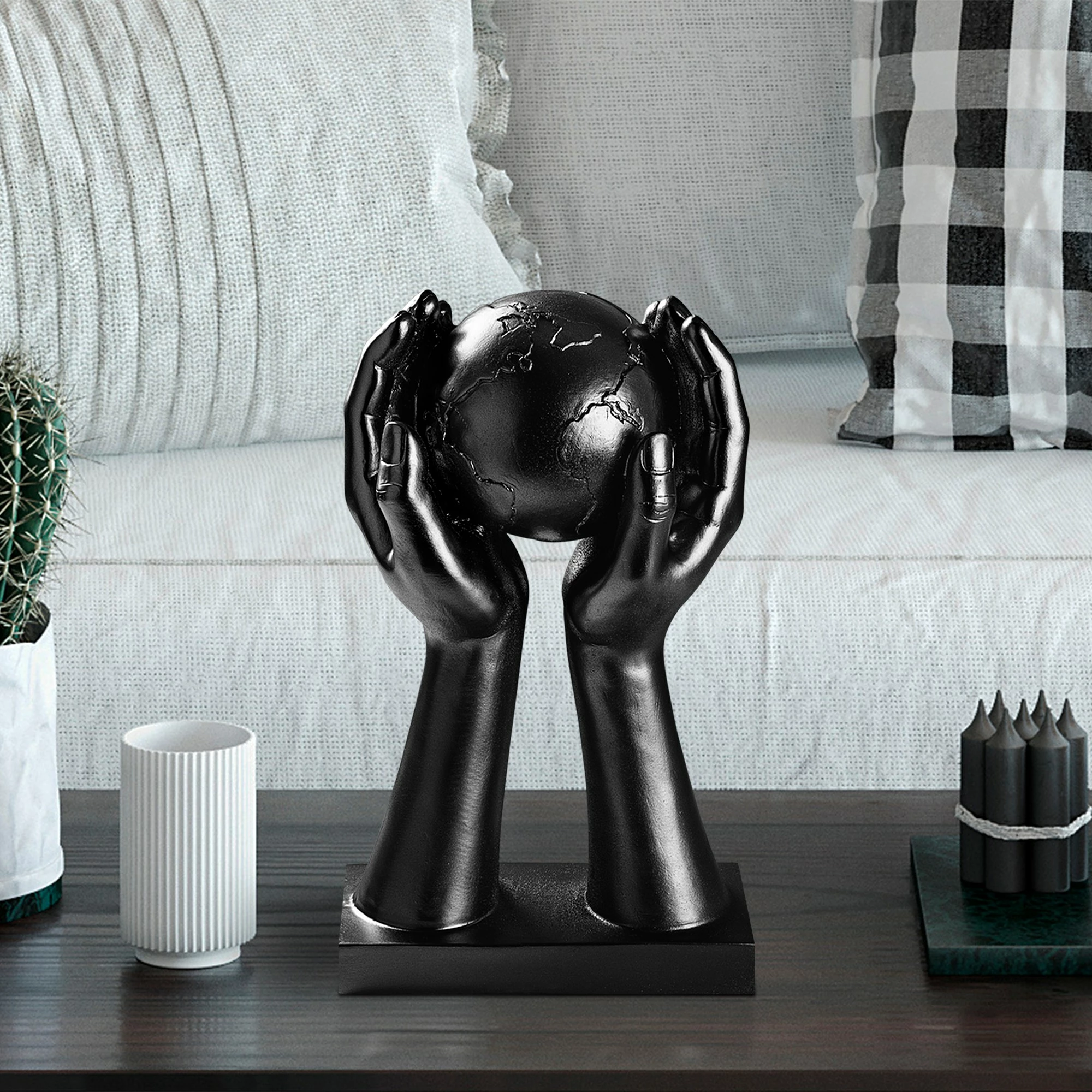 Objekt dekorativ Aberto Design, Global, i zi, 18x30x9cm