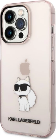 Mbështjellës Karl Lagerfeld KLHCP14LHNCHTCP për iPhone 14 Pro 6.1", hardcase, rozë