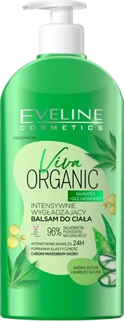 Balsam trupi Eveline Cosmetics Viva Organic bioAloe + Hemp Oil për femra 350ml