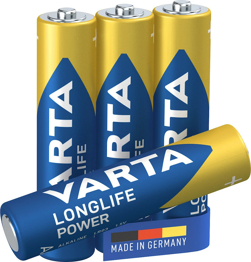 Bateri VARTA Longlife Power 4903/4B, AAA Alkaline 1.5V, 4 copë, blu/ari