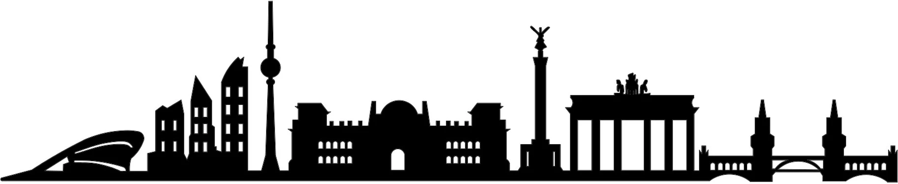 Aksesor dekorativ metalik për mur, Wallity, skyline i Berlinit