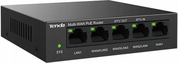 Router Tenda G0-5G-PoE Gigabit 5xLAN 1xWAN, PoE 4xPort, 128MB RAM 16MB Flash, i zi