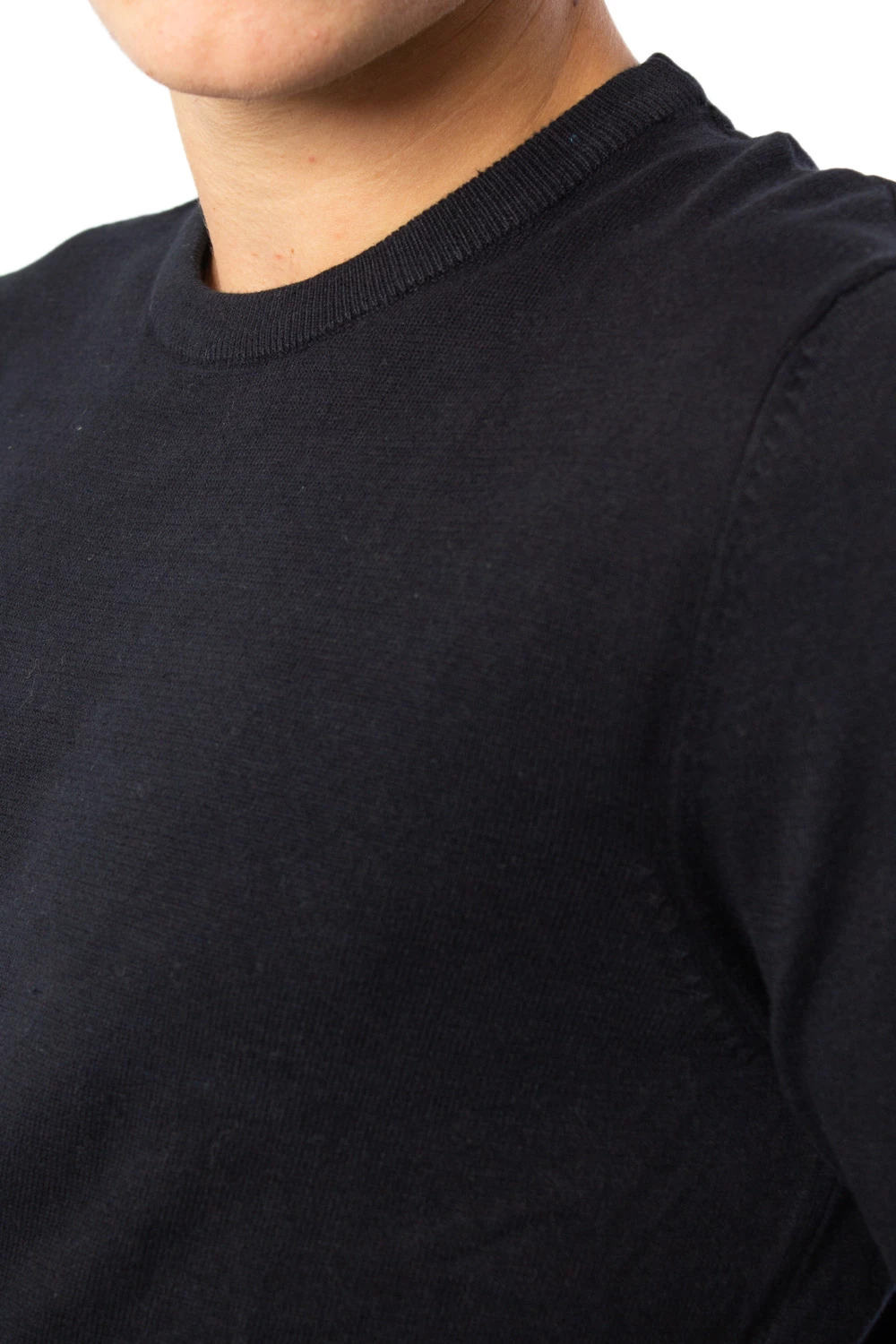 Xhemper për meshkuj Jack & Jones JJEBASIC Knit Crew Neck NOOS 12137190, i zi [Madhësia: S]