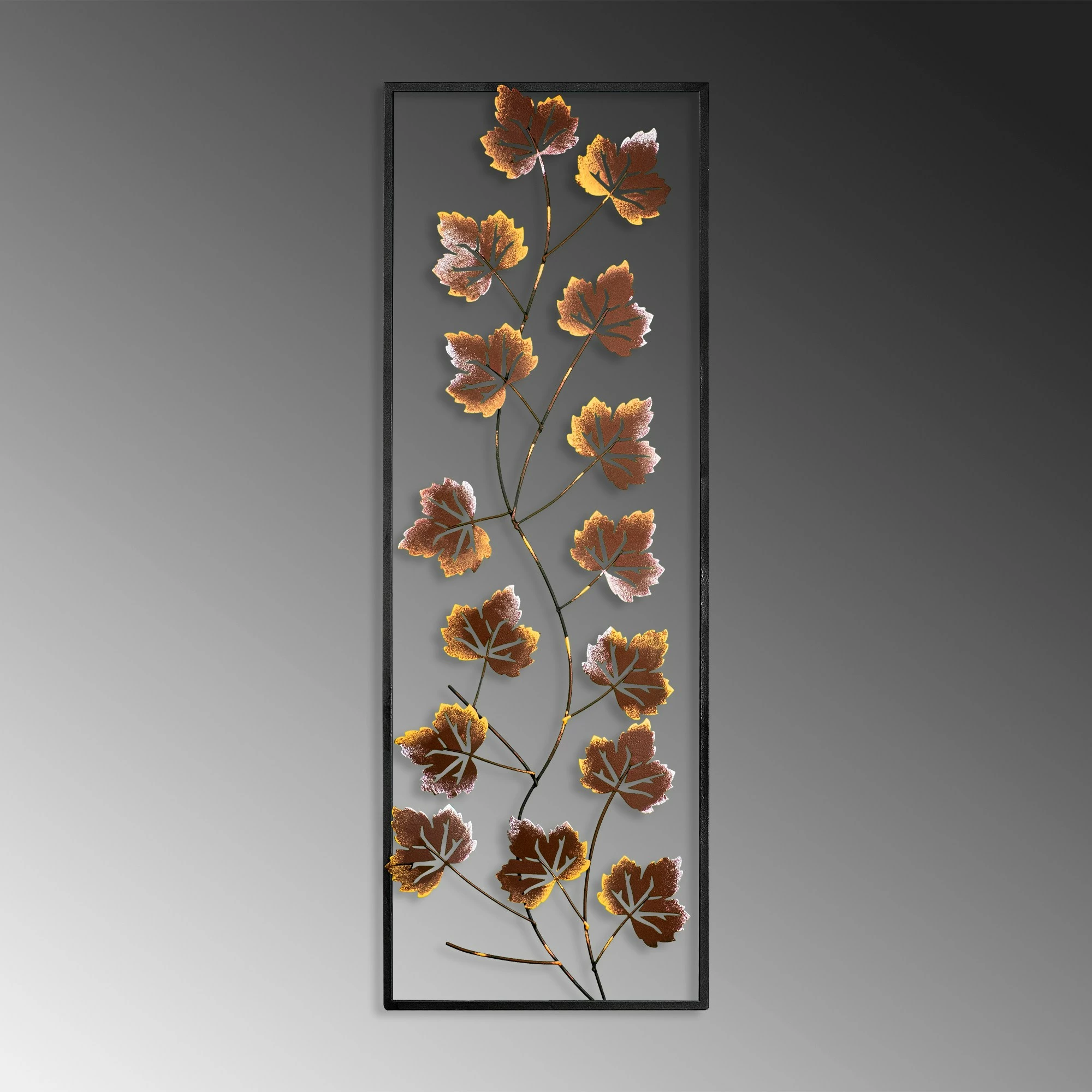 Aksesor dekorativ metalik për mur, Wallity, Platane 3, shumëngjyrësh, 32x90cm
