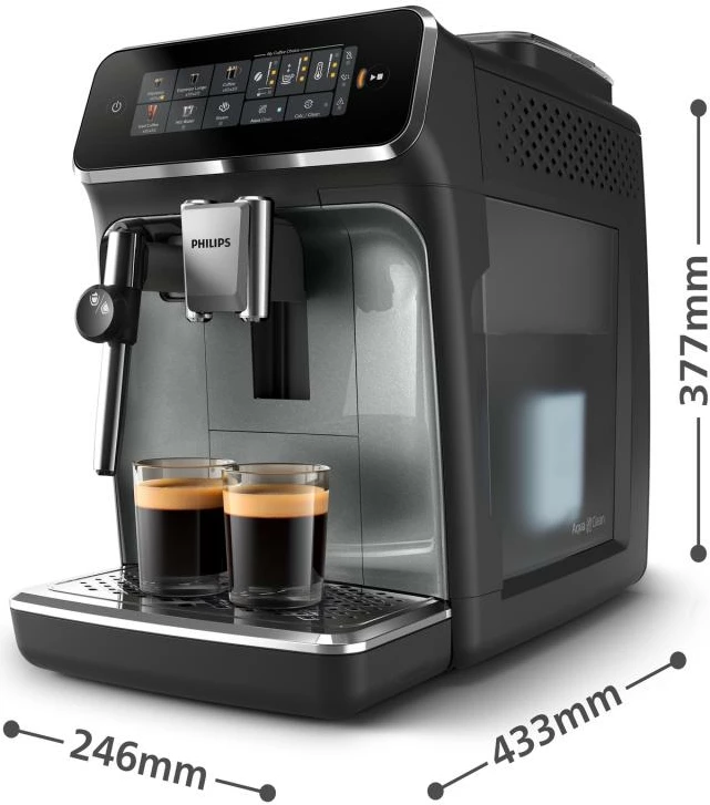 Makinë kafeje plotësisht automatike, Philips EP3329/70 Home Series, 15 bar, për kokrra kafeje, e zezë