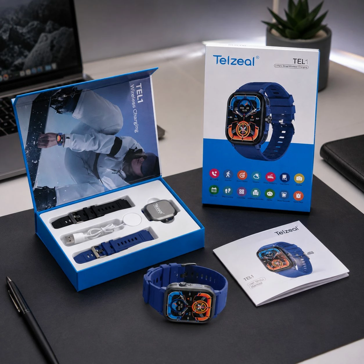 Orë Smart Telzeal TEL1 me ekran të madh dhe rrip silikoni 3