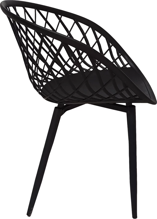 Set tavoline me karrige Ezra-Cuba, 5 pjesë, MDF-PP, ngjyrë e zezë, 120x70x76cm