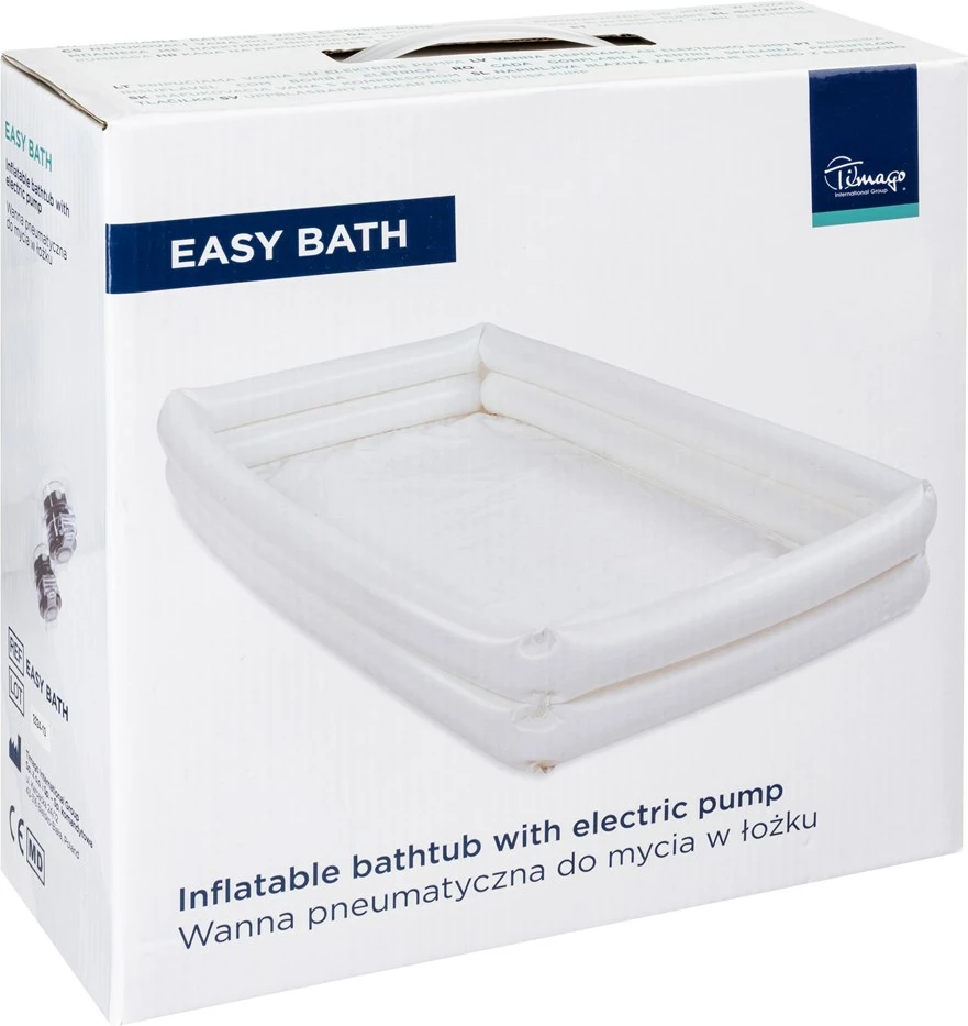 Vaskë pneumatike Timago EASY BATH për larje në shtrat, e bardhë
