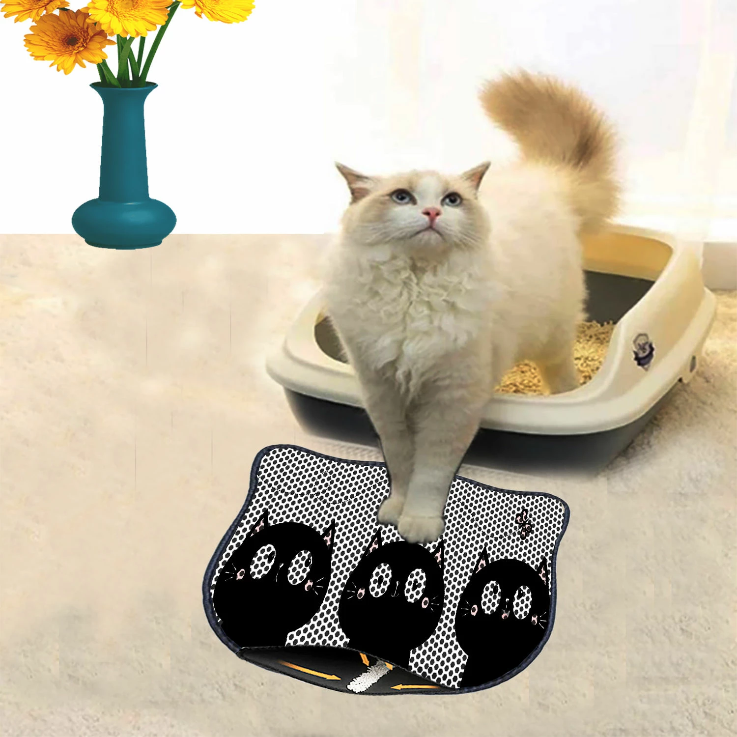 Tapet për rërë mace, shumëngjyrësh, Paws & Whiskers, Kdkafa0225, 40x50cm