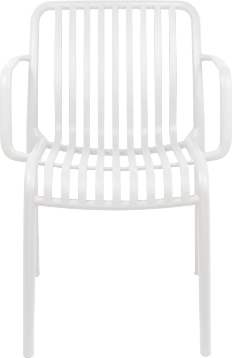 Karrige me krahë Zoi, plastikë e bardhë, 55.5x57.5x79 cm