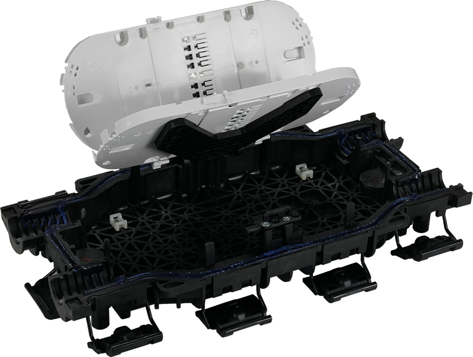 Kuti inline për fibra optike EFB Elektronik 83127.1V2, IP68, deri 24 fije, e zezë