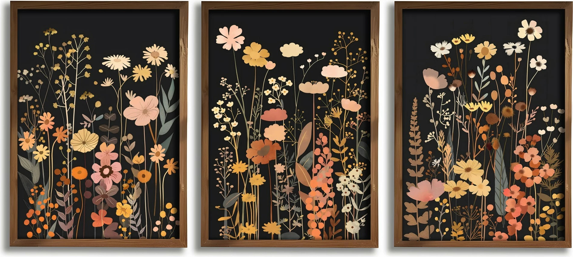 Pikturë dekorative me kornizë, 3 copë, Wallity, GE257-L