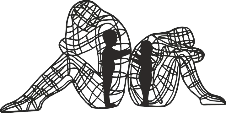 Dekor muri Innero, metal i zi, 50x1.5x25cm