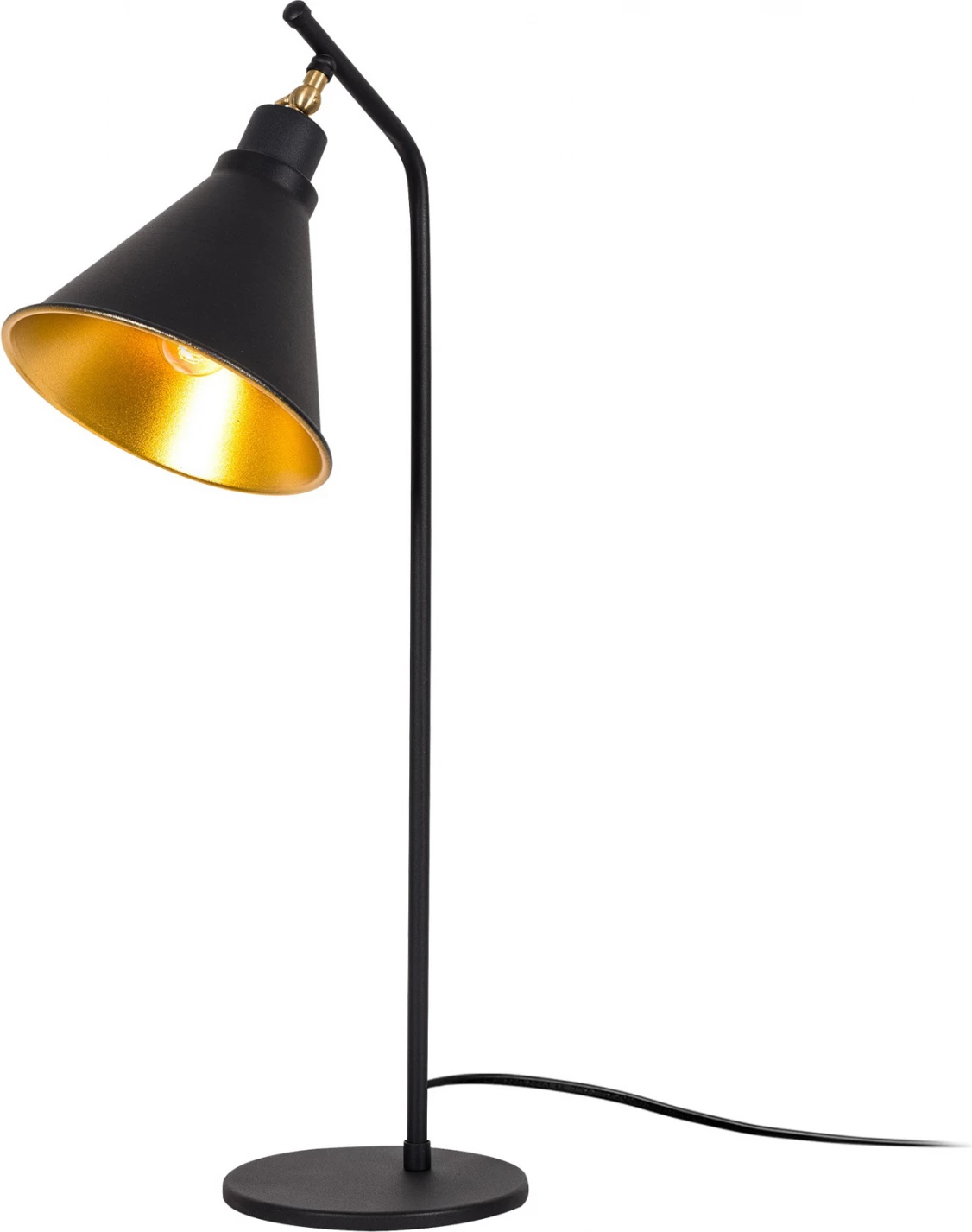 Llambë tavoline, stil vintage, ngjyrë e zezë dhe ari, FH7290, Φ28x50 cm