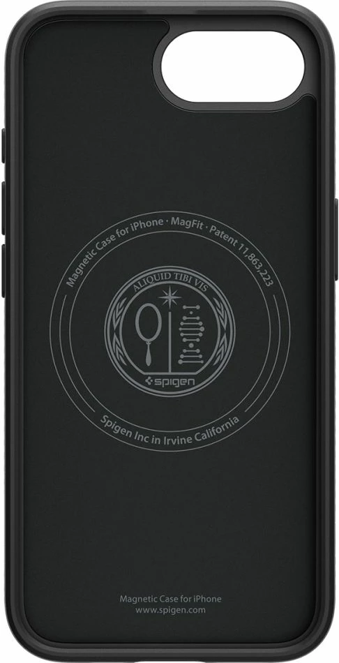 Mbështjellës Spigen Liquid Air Mag MagSafe për iPhone 16e, i zi, gjysmë-transparent