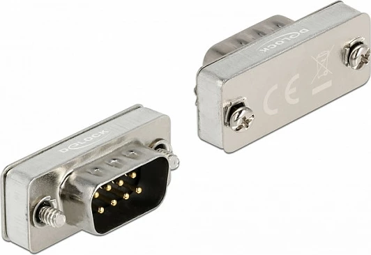 Adapter loopback serial DeLOCK RS-232/422/485, DB9 mashkull, argjendtë