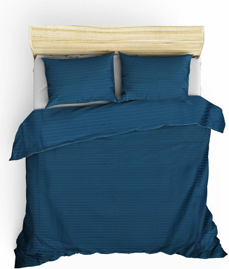 Set mbulesë për jorgan super king, saten, ngjyrë kaltër, L'Essentiel Linge de Maison, me vija