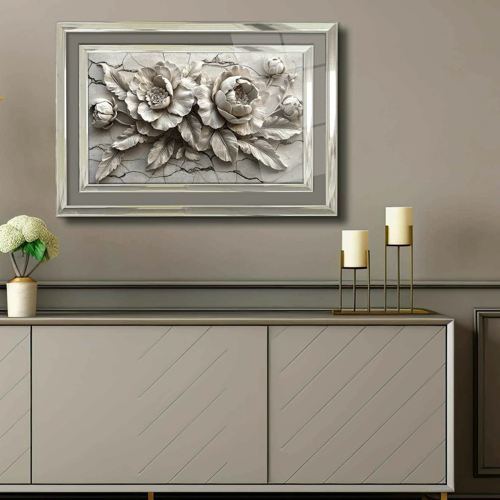 Pikturë dekorative me kornizë, Wallity, 4363Kromgumusct - 009, shumëngjyrëshe, 43x65cm