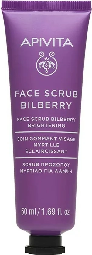 Peeling për fytyrë Apivita Bilberry Brightening për femra, 50ml