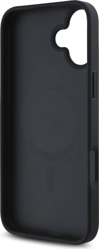 Mbështjellës Guess 4G Circle Classic Logo MagSafe për iPhone 16, i zi