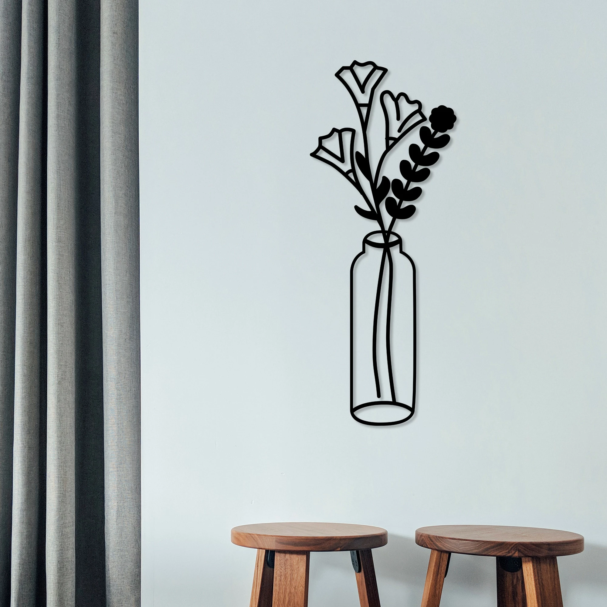 Aksesor dekorativ metalik për mur, lule, Wallity, Flower 6