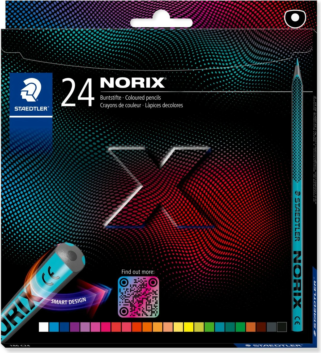 Lapsa me ngjyra Staedtler Norix 186 C24, 24 copa, multingjyrëshe