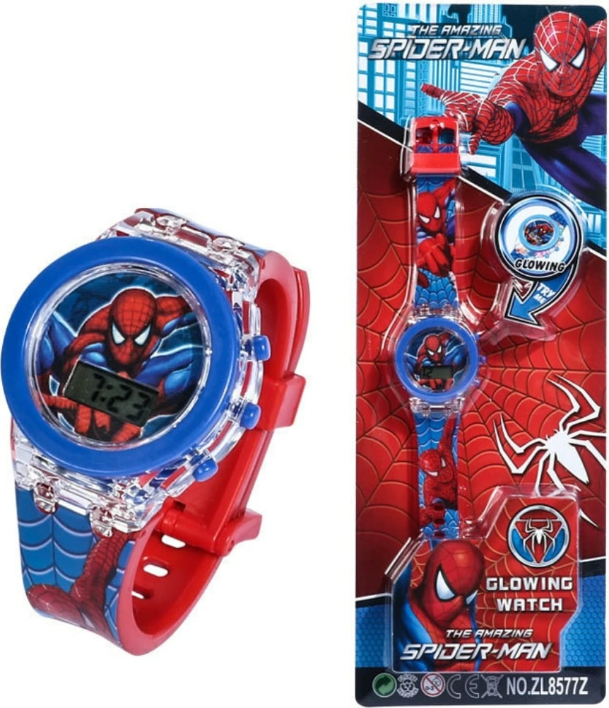 Orë dore digjitale për fëmijë me Spiderman, me dritë