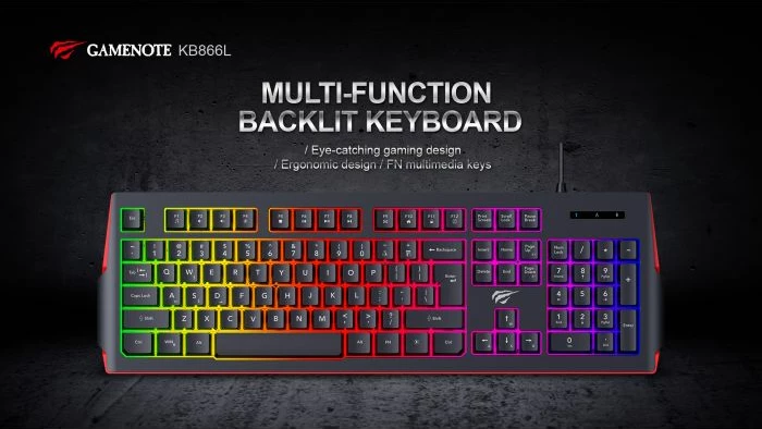 Tastierë gaming HAVIT Gamenote HV-KB866L, USB, RGB LED, layout SLO, 105 taste, e zezë