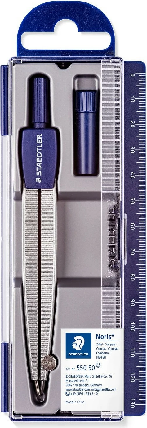 Kompas STAEDTLER Noris 550, 1 copë, blu/argjend