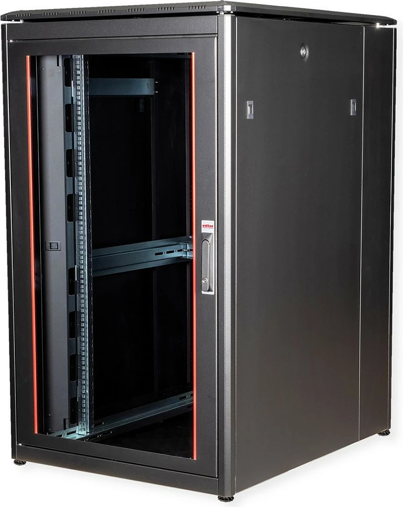 Kabinet rrjeti ROLINE Pro 26U 19", 800x1000 mm, derë xhami, freestanding, i zi