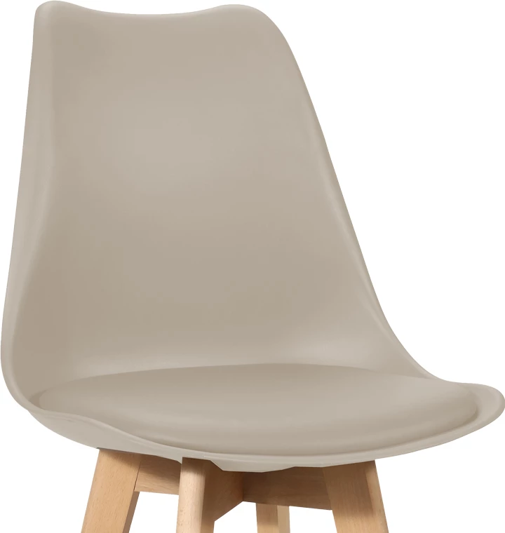 Karrige për bar Gaston, ngjyrë kapuçino, këmbë druri, 48.5x56x104cm