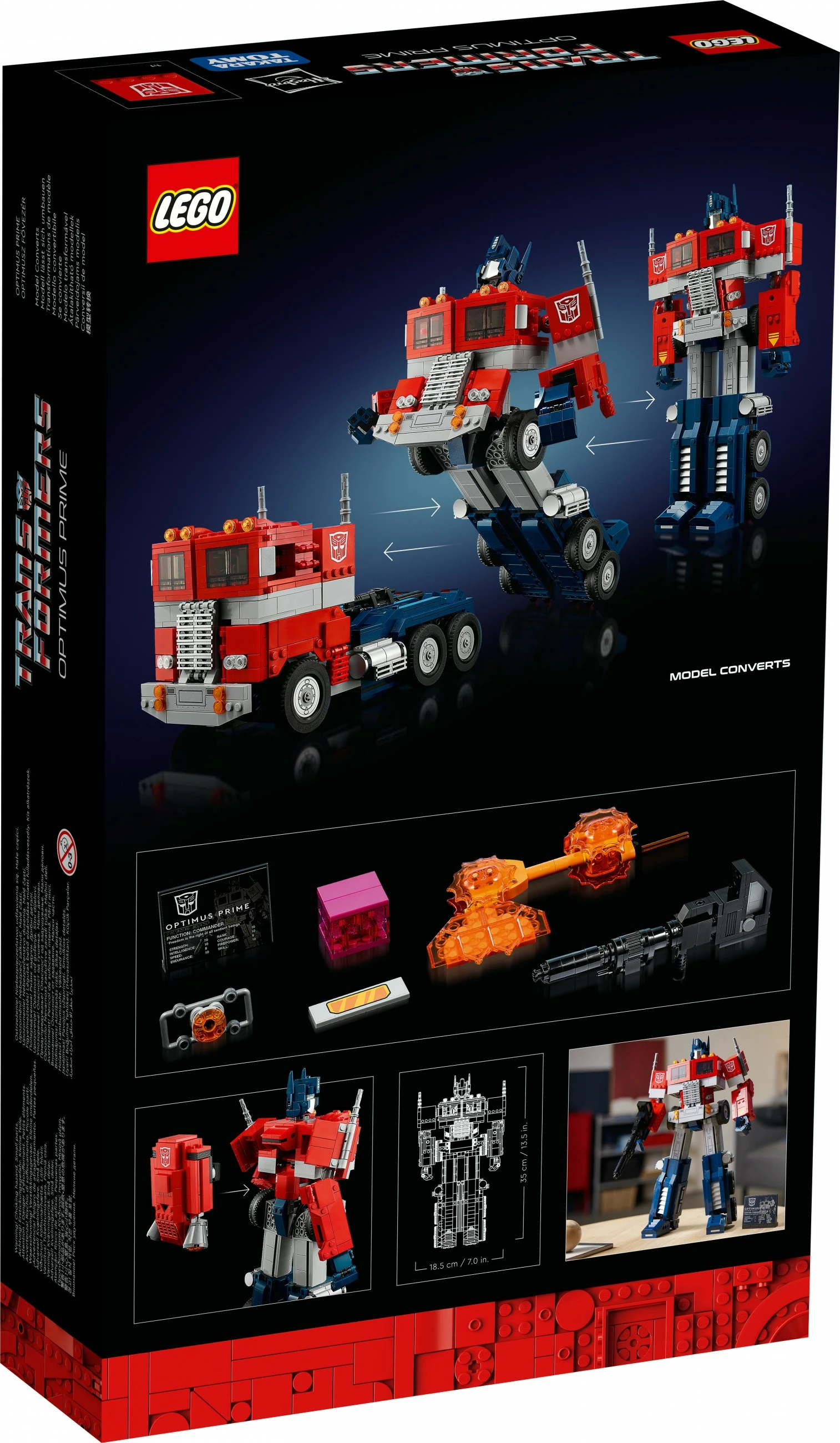 Set ndërtimi LEGO ICONS Optimus Prime, 1508 pjesë, plastikë, shumëngjyrësh