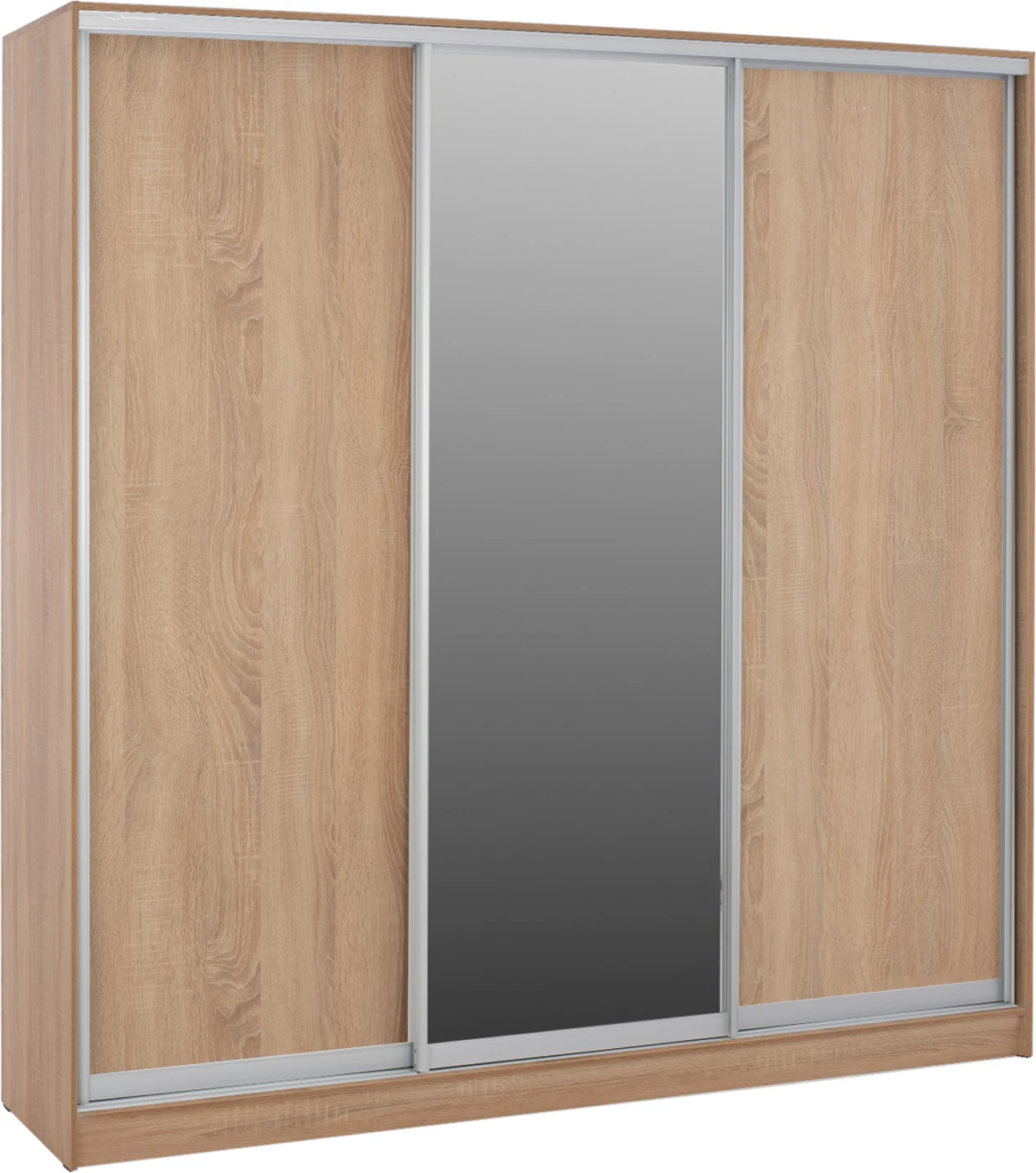 Dollap rrëshqitës melamine sonama me pasqyrë, 3 dyer, FH2462.01, 240x240x60 cm