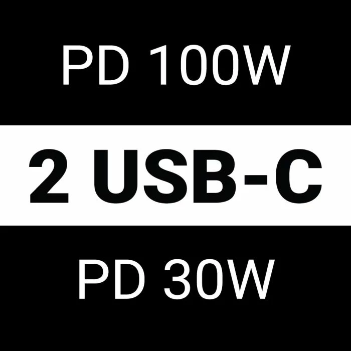 Powerbank Sandberg 420-75 USB-C PD 130W 50000mAh, e zezë, set me 2 kabllo