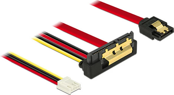 Kabllo adapter SATA III DeLOCK 85235, 0.3 m, SATA 7-pin + Molex 4-pin në SATA 22-pin, e zezë