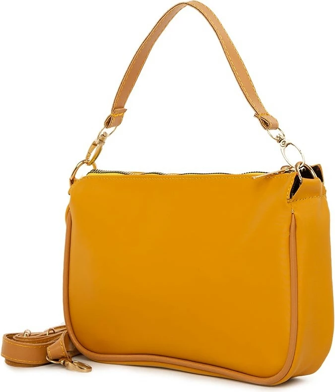 Çantë krahu e vogël, saten, ngjyrë e verdhë, Zoozie Bags, 4464 - 55243