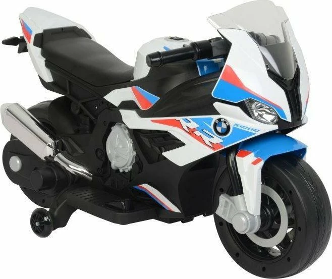 Motoçikletë me bateri për fëmijë Lean Cars BMW S1000RR 2156, 45W, 12V 3.5Ah, e bardhë