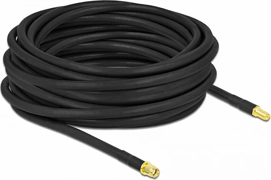 Kabllo antene DeLOCK LMR300, RP-SMA mashkull në RP-SMA femër, 10 m, e zezë