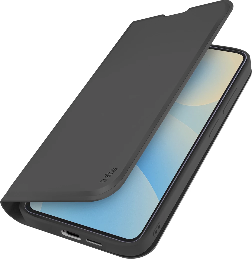 Mbështjellës me kapak SBS Wallet Smooth për Samsung Galaxy S26 Plus, me mbajtëse, me xhep karte, i zi