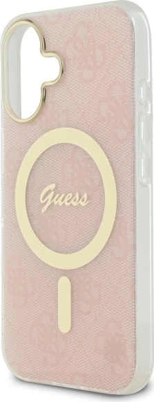 Mbështjellës Guess IML 4G MagSafe për iPhone 16 Plus, Rozë