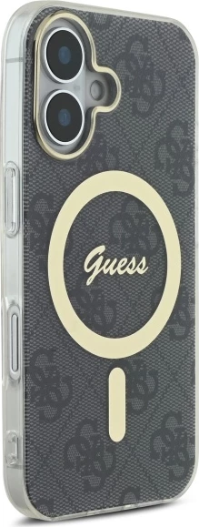 Mbështjellës Guess IML 4G MagSafe për iPhone 16 Plus, Zi