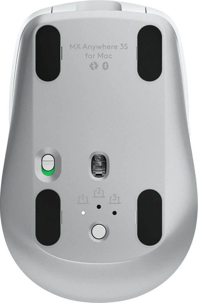 Maus Logitech MX Anywhere 3S për Mac, Djathtas, Laser, RF Wireless + Bluetooth, 8000 DPI, Argjendtë, Bardhë