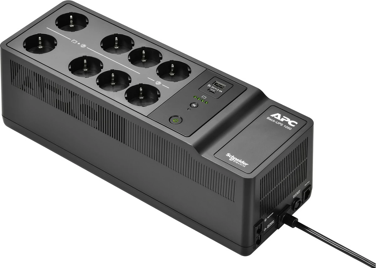 UPS APC Back-UPS 1050VA/600W, 8x Schuko, USB-A+C, i zi
